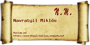 Navratyil Miklós névjegykártya