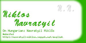 miklos navratyil business card